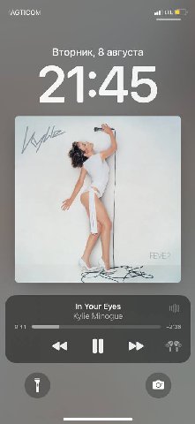 Вторник, 8 августа 21:45 In Your Eyes Kylie Minogue 0:41 —2:36