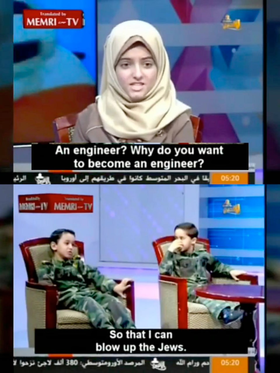 engineer? Why want to become an engineer? ros 05:20 that сап blow up the Jews. a 350 05:20