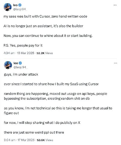 leo@ my saas was built with Cursor, zero hand written code Alis no longer just an assistant, it’s also the builder Now, you can continue to whine about it or start building Yes, people pay for it 4:34