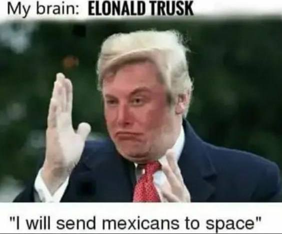 My brain: ELON will send mexicans to space"