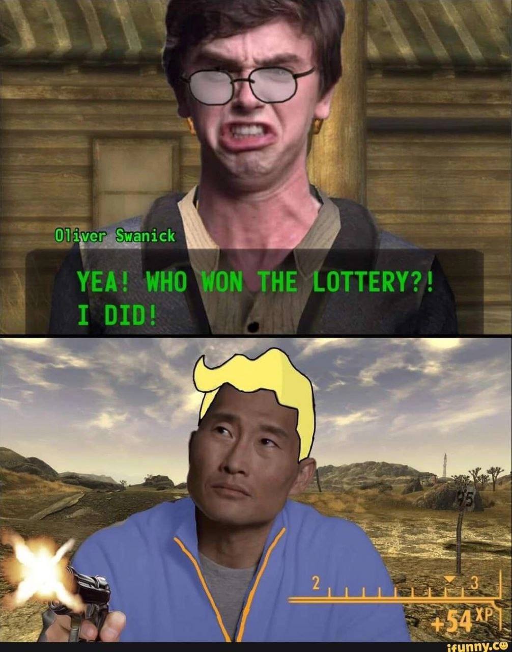 7 01 ive 4 YEA! WHO WON THE LOTTERY?! I DID! я 3 IS 2 3
