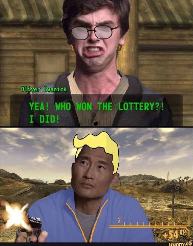 7 01 ive 4 YEA! WHO WON THE LOTTERY?! I DID! я 3 IS 2 3