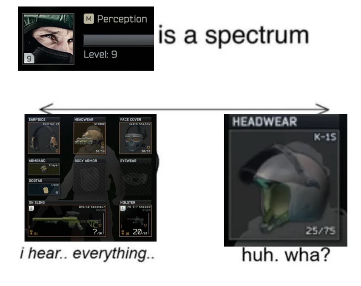 erception is a spectrum HEADWEAR i hear.. everything huh. wha?