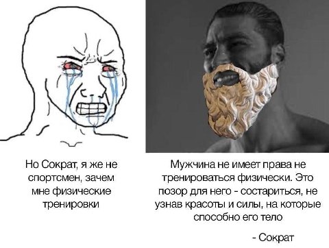Но Сократ, я же не Мужчина не имеет права не спортсмен, зачем тренироваться физически. Это мне физические позор для него состариться, не тренировки узнав красоты и силы, на которые способно его тело С