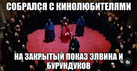 СОБРАЛСЯ С КИНОЛЮБИТЕЛЯМИ A А ЗАКРЫТЫЙ ПОКАЗ ЭЛВИНА И БУРУНДУКОВ