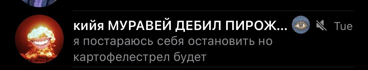 его остановит тока лошадиная доза транквилизаторов доставленная внутрь кирилла картофелестрелом ебучим блять 

но картофелестрела пока нет. но будет потом. не сомневайтесь бляди