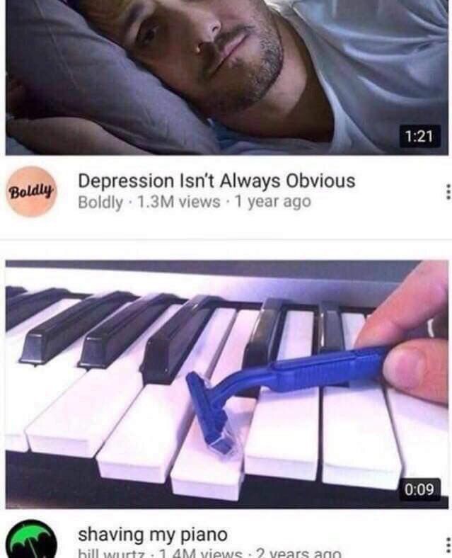 1:21 Boldly Depression Isn't Always Obvious Boldly views 1 year ago 0:09 my piano