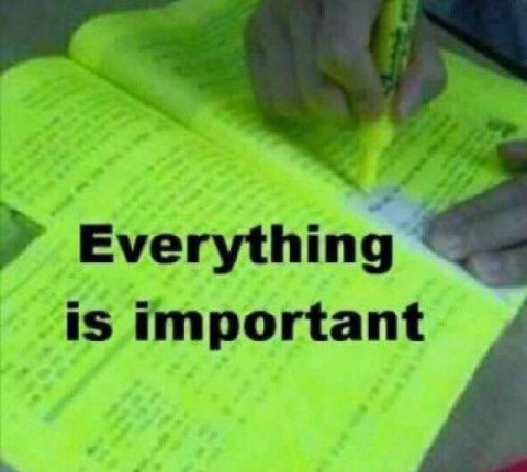 Everything is important