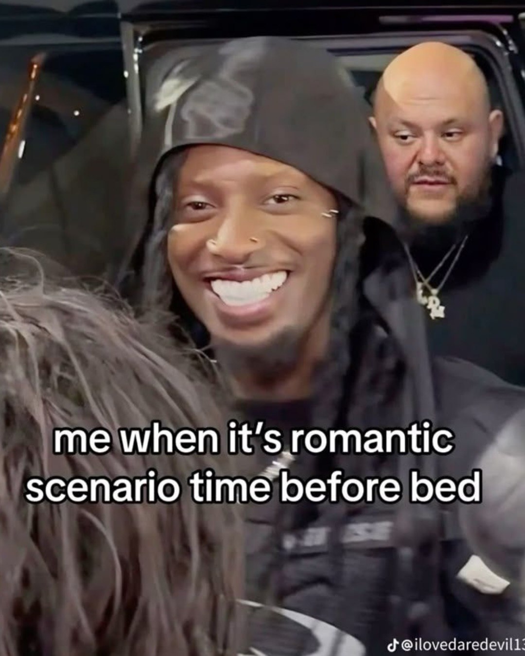 me when it’s romantic scenario time before bed