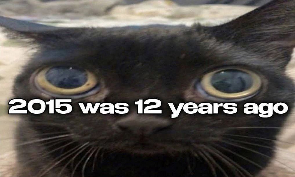 2015 was 12 years ago