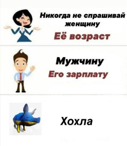 Никогда не спрашивай женщину Её возраст Мужчину Его зарплату he Хохла
