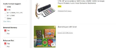 Even more, you can search for HiFi player and find electric pen with Quran