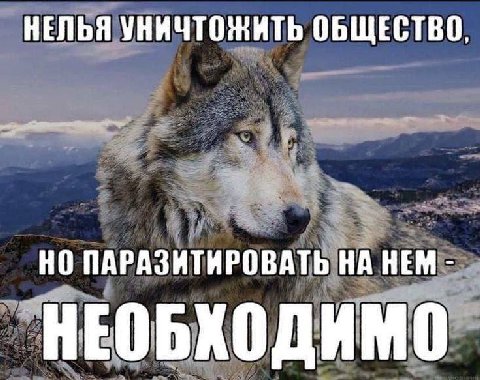 НЕЛЬЯ УНИЧТОЖИТЬ ОБЩЕСТВО, НО ПАРАЗИТИРОВАТЬ НА НЕМ НЕОБХОДИМО