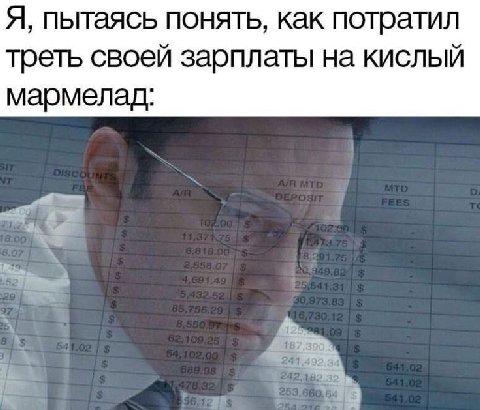 Я, пытаясь понять, как потратил треть своей зарплаты на кислый мармелад: а