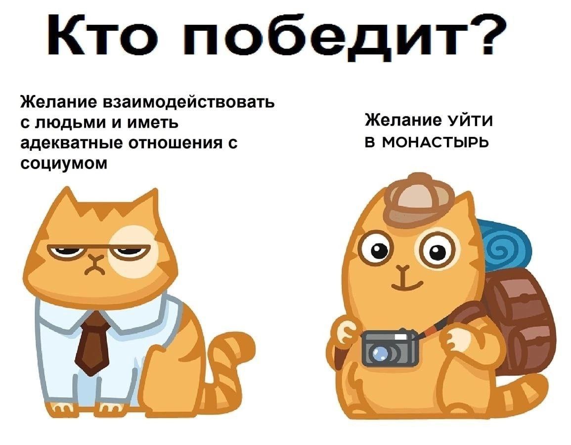 Кто победит? Желание взаимодействовать с людьми и иметь адекватные отношения с Желание уйти В МОНАСТЫРЬ социумом 4 (2) rry С