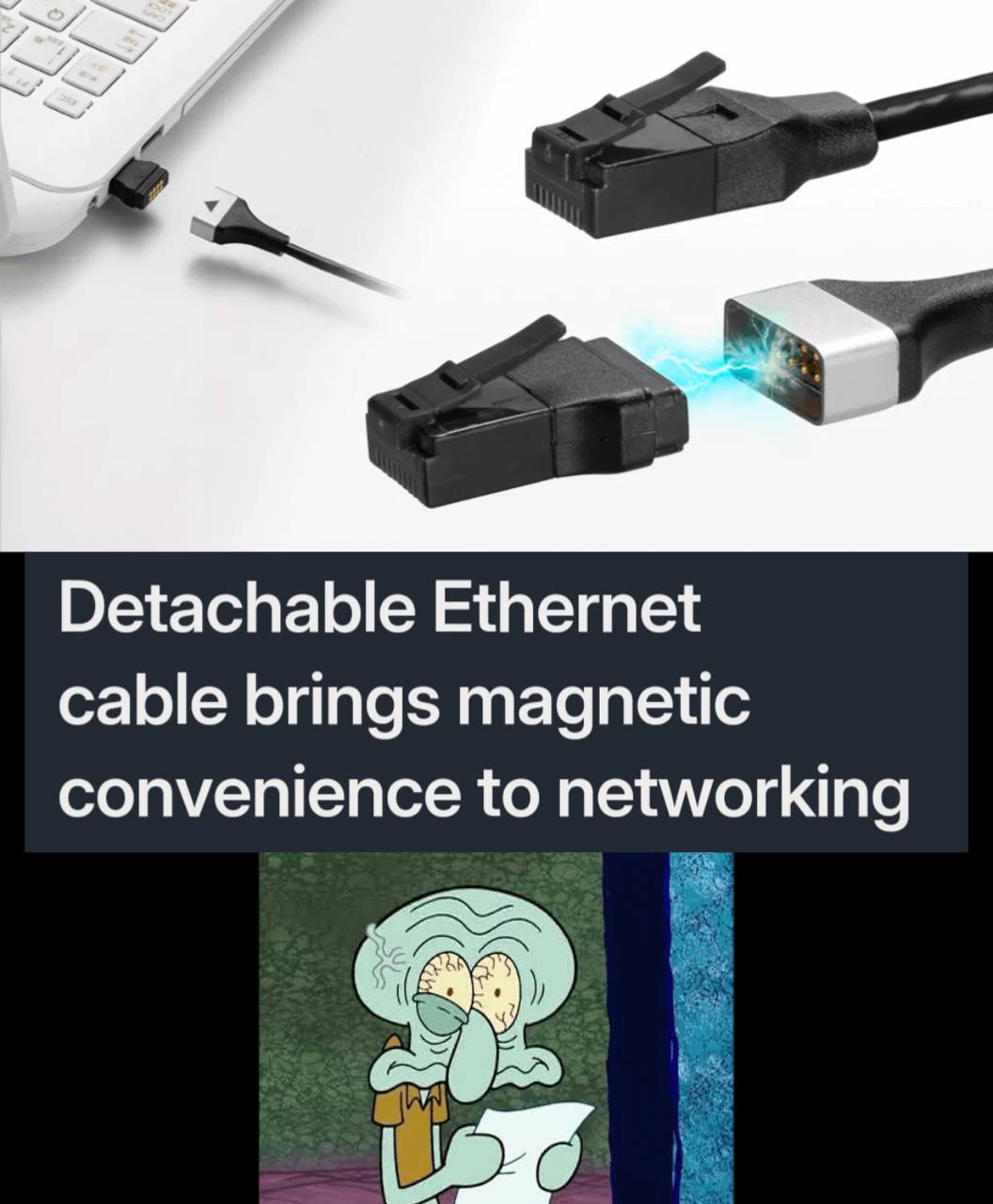 Detachable Ethernet cable brings magnetic convenience to networking