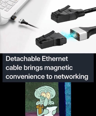 Detachable Ethernet cable brings magnetic convenience to networking