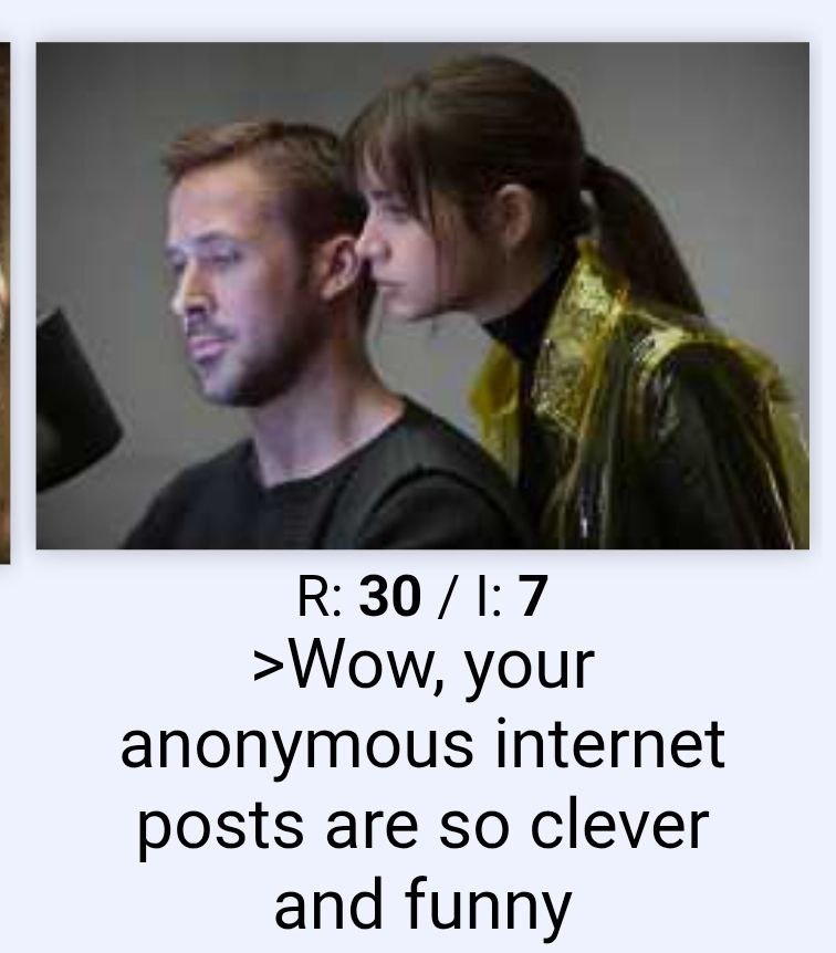 В: >Wow, your anonymous internet posts are so clever and funny