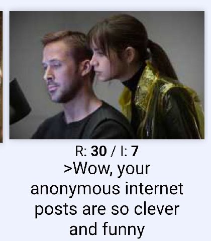 В: >Wow, your anonymous internet posts are so clever and funny