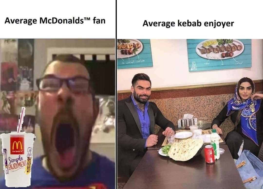 Average McDonalds™ fan Average kebab enjoyer i 7 5 к 4 у