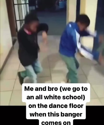 an all white school) on the dance floor