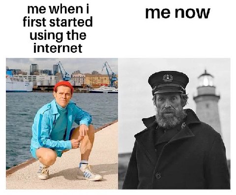 me when me now first started using the internet A