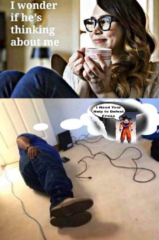 I wonder if he's thinking Я Need Your Help to Defeat Frieza