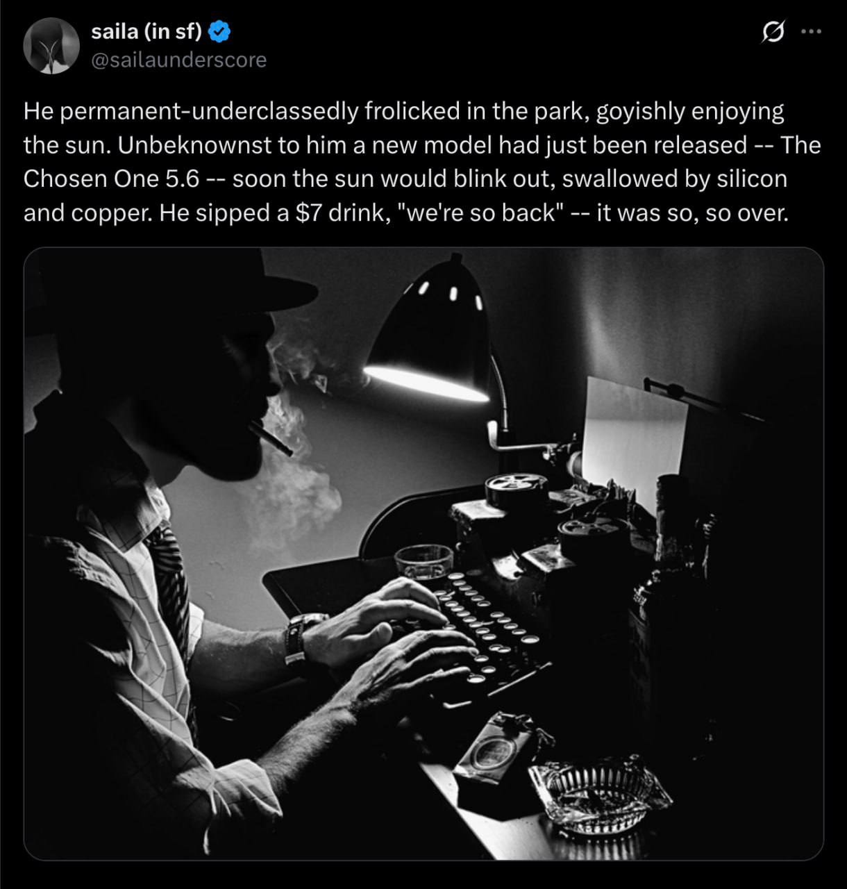 saila Не permanent-underclassedly frolicked in the park, goyishly enjoying the sun. Unbeknownst to him a new model had just been released The Chosen One 5.6 soon the sun would blink out, swallowed sil
