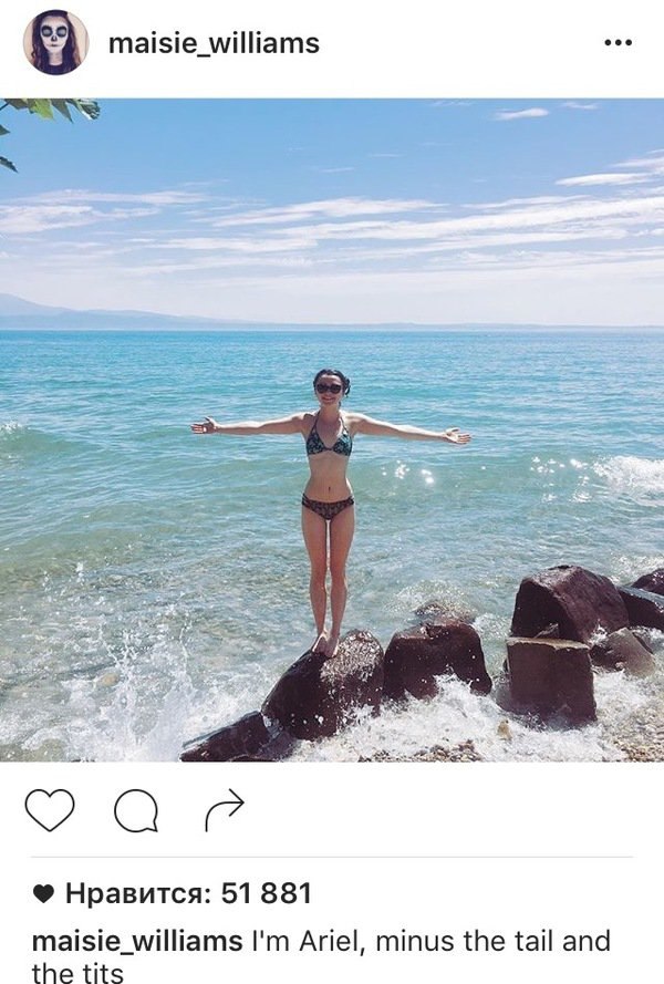 maisie_williams 7* Нравится: 51 881 maisie_williams Ariel, minus the tail and