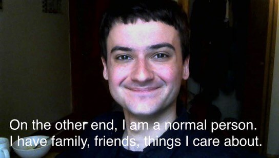 On the other end, Гат normal person. have family, care about
