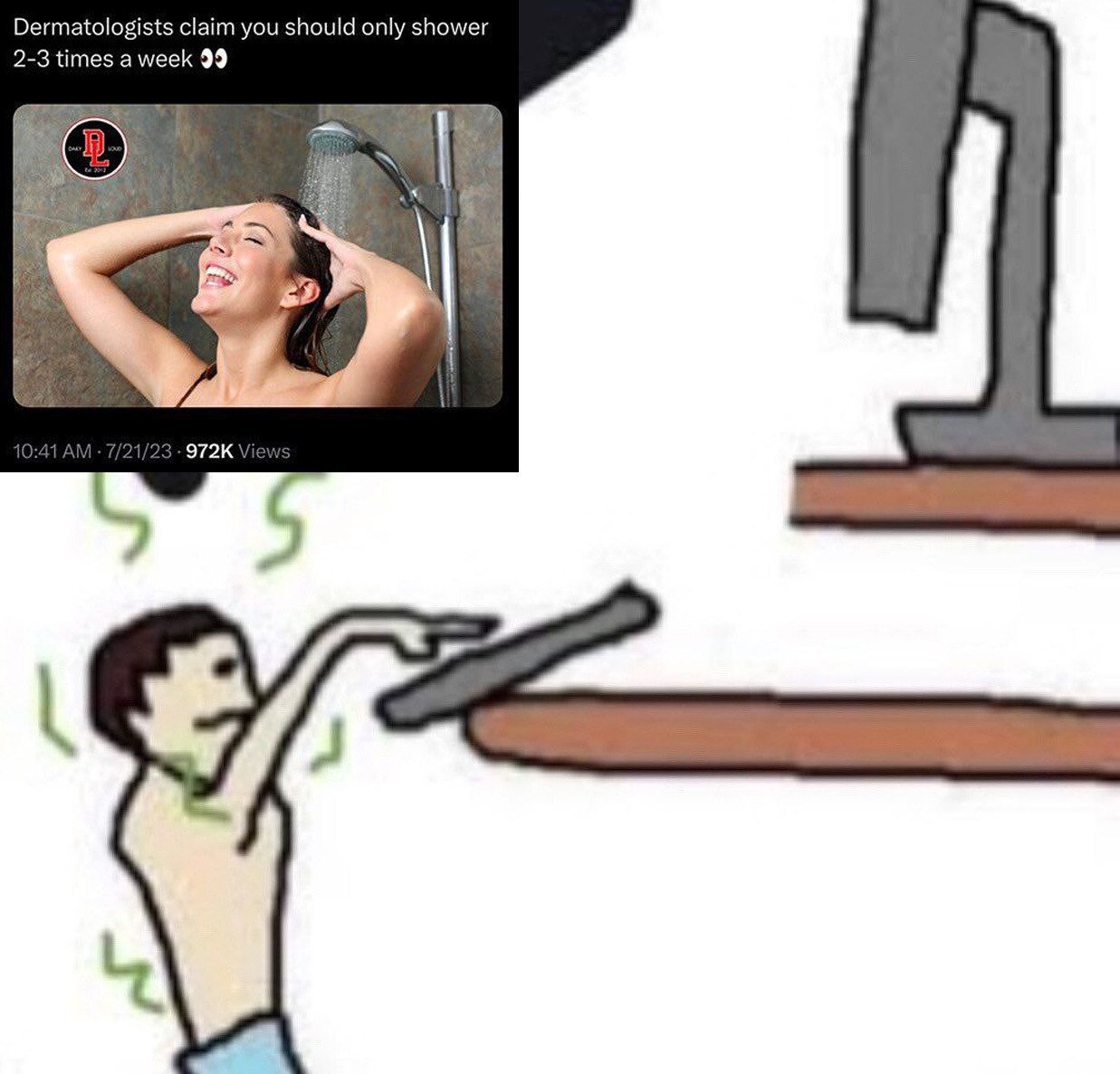 Dermatologists claim you should only shower 2-3 times a week 99