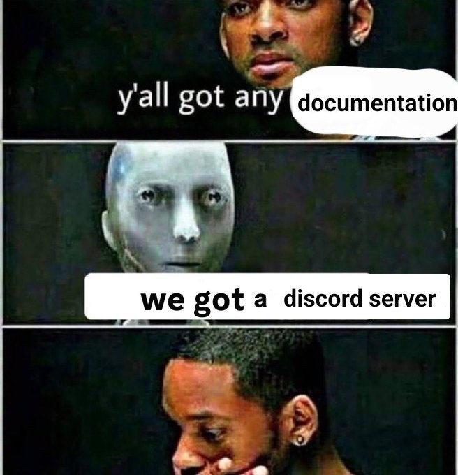 y'all got any documentation we got a discord server