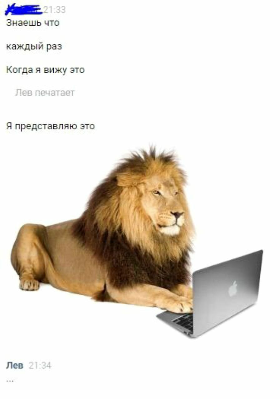 Знаешь что каждый раз Когда я вижу это Пев печатает Я представляю это 4 Лев