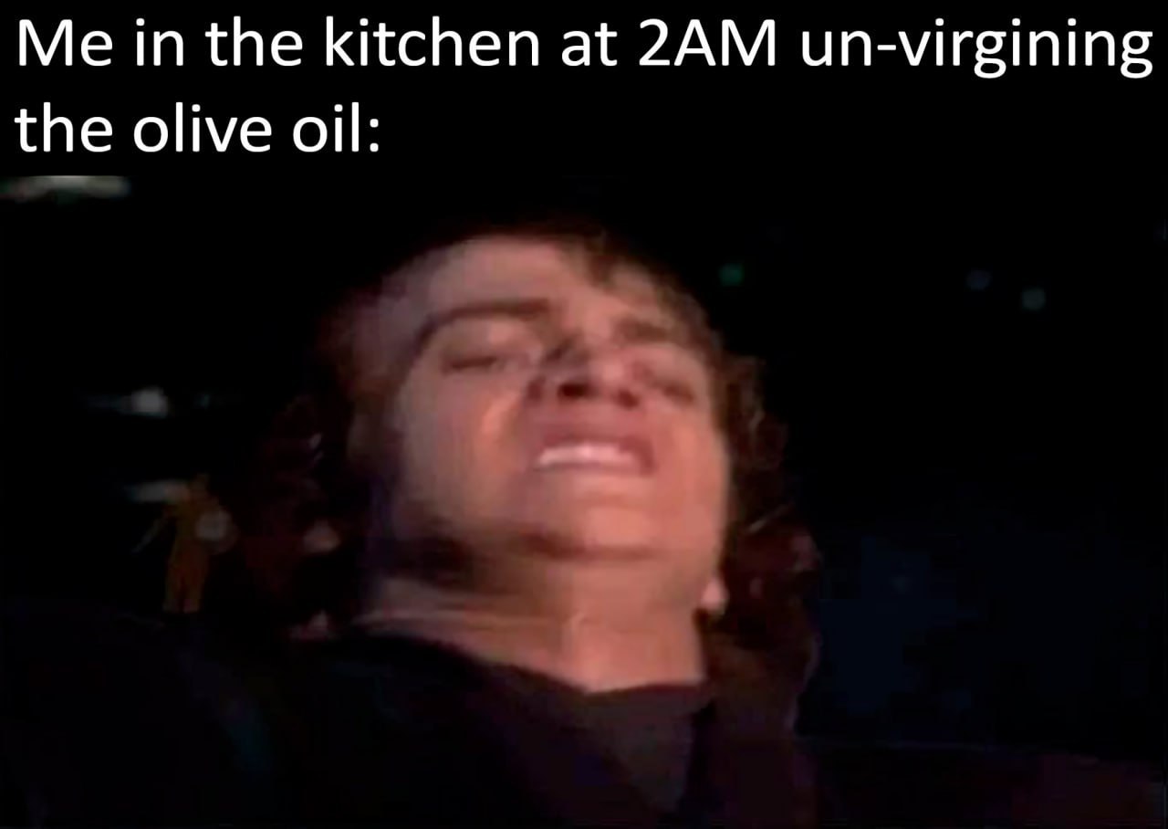 Мет the kitchen at un-virgining the olive oil: