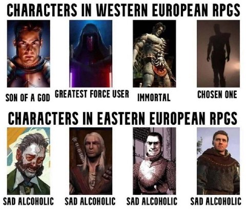 CHARACTERS IN WESTERN EUROPEAN RPGS 4 SON OF GREATEST FORCE CHOSEN ONE CHARACTERS IN EASTERN EUROPEAN RPGS SAD ALCOHOLIC SAD ALCOHOLIC SAD ALCOHOLIC SAD ALCOHOLIC