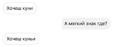 Хочеш куни А мягкий знак где? Хочеш куньи