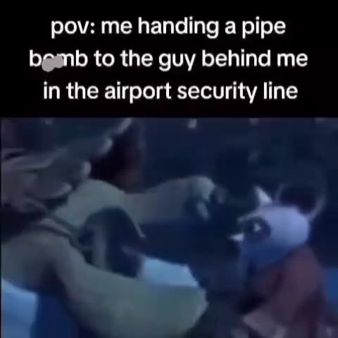 in the airport security line