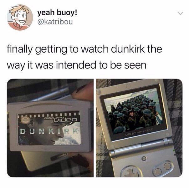 yeah buoy! @katribou finally getting to watch dunkirk the way it was intended to be seen DUN