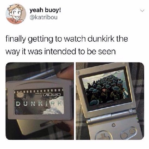 yeah buoy! @katribou finally getting to watch dunkirk the way it was intended to be seen DUN