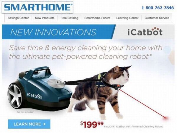 SMARTHOME 1-800-762-7846 Savings Center New Products Free Catalog Smarthome Forum Learning Center Customer Service energy у NING горо the ultimate pet-pov $1 9999