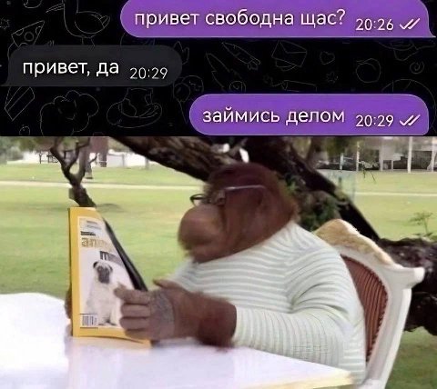 (привет свободна щас? 49-74 привет, да 50:79 (займись делом 20:29 С.