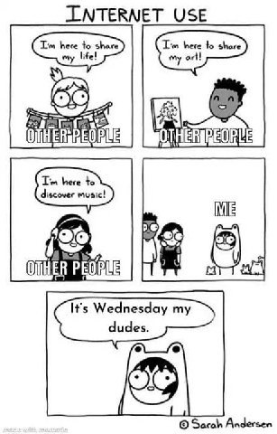 INTERNET USE my art! OTHER discover music! Wednesday dudes. Sacoh Andersen