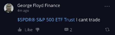 George Floyd Finance cant trade