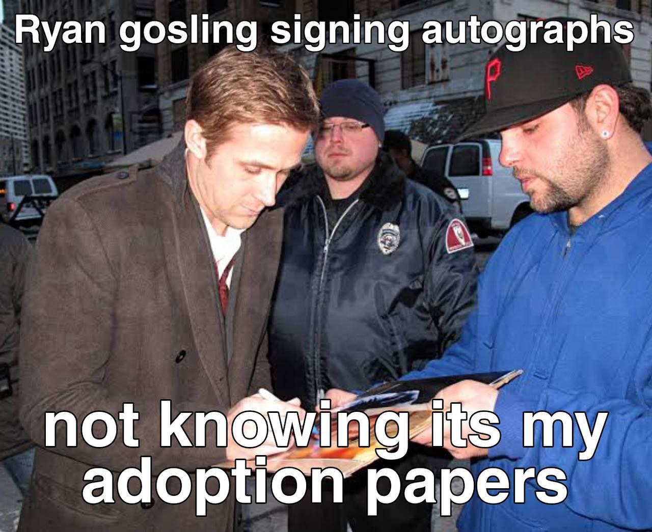 `Вуап gosling signing autographs not my adoption’ papers