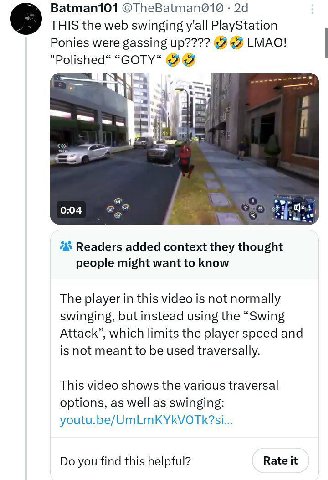 Batman101 THIS the web swinging y'all PlayStation Ponies were gassing 12 LMAO! "Polished“ “СОТУ“ 0:04 Readers added context they thought people might want to know The player in this video is not norma
