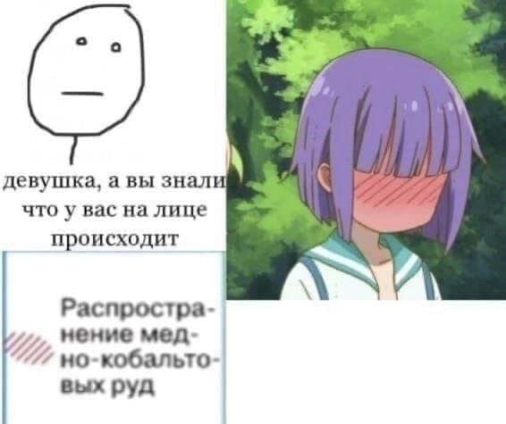 девушка, а вы знали что у вас на лице происходит Распростра- нение мед- 27 но-кобальто- вых руд