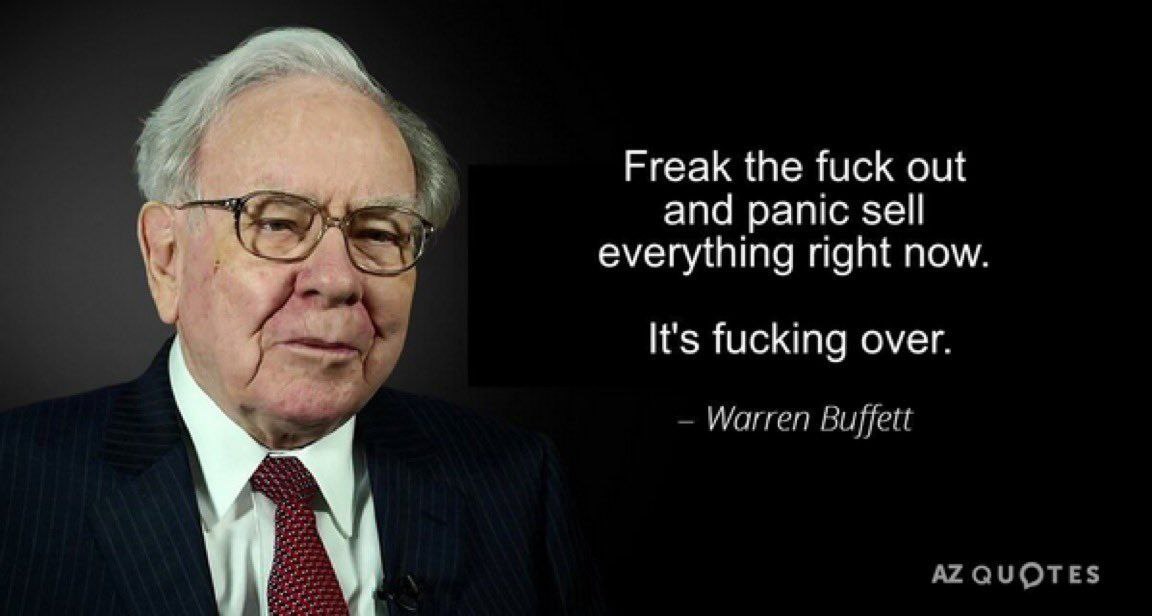 Freak the fuck out and panic sell everything right now. It's fucking over.
