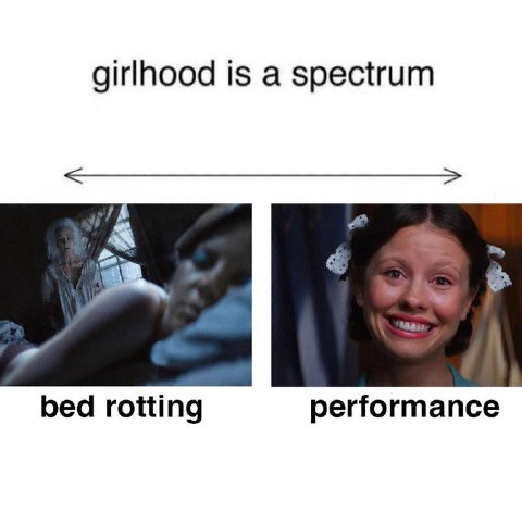 girlhood is a spectrum bed rotting performance