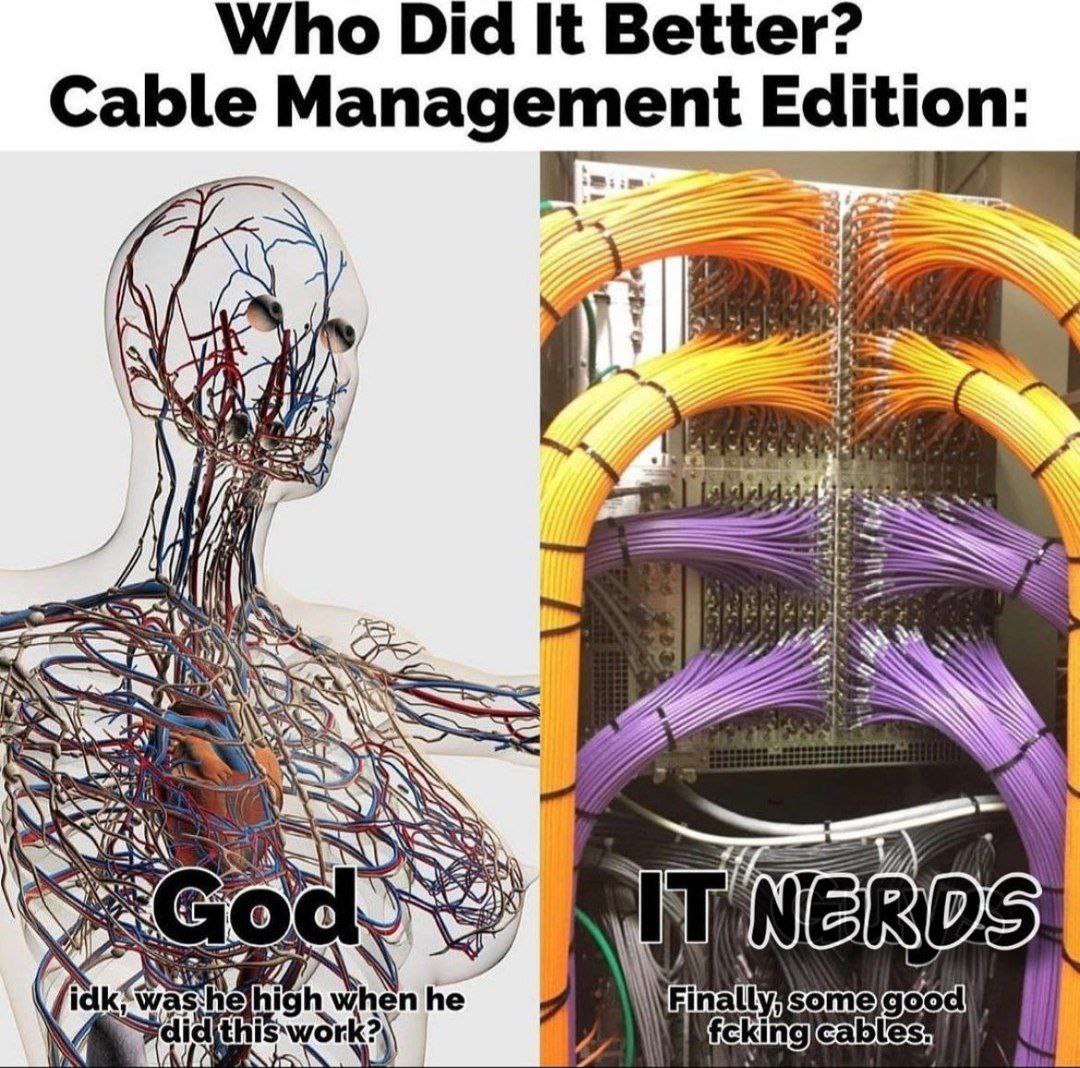 Who Did К Better? Cable Management Edition: 5%. 1/4 aS 4\ 24 he 4