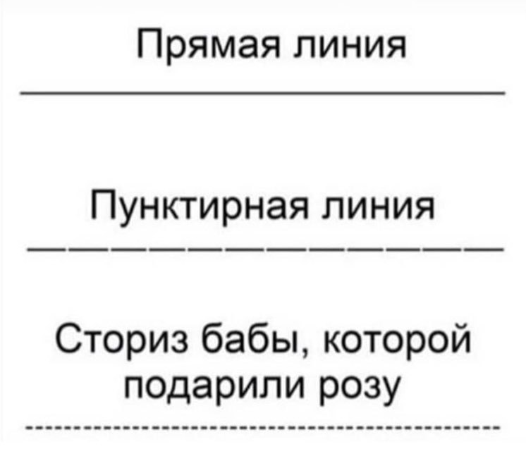 Прямая линия Пунктирная линия Сториз бабы, которой подарили розу